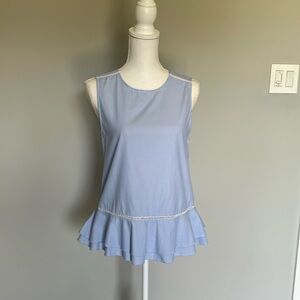 Mango Pretty Blue and White Striped Top